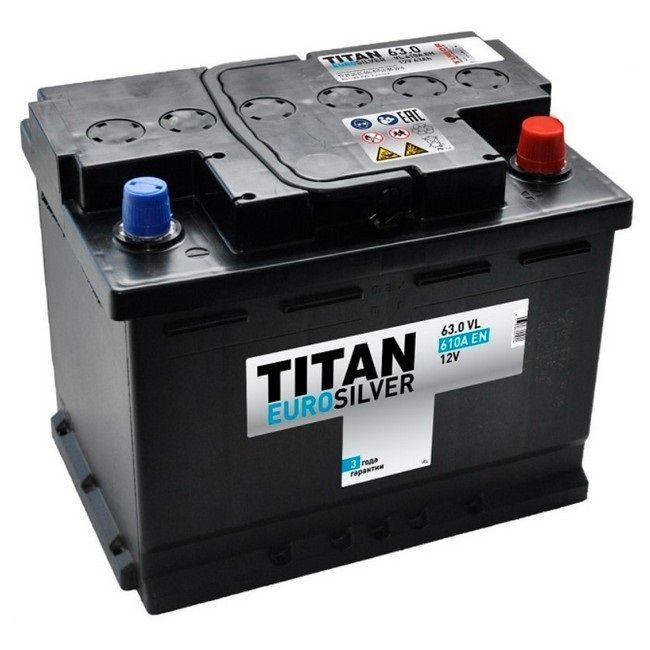 ТИТАН Euro Silver 6CT-63.0VL 63А/ч-12V ст EN610 европейские обратная 242x175x190